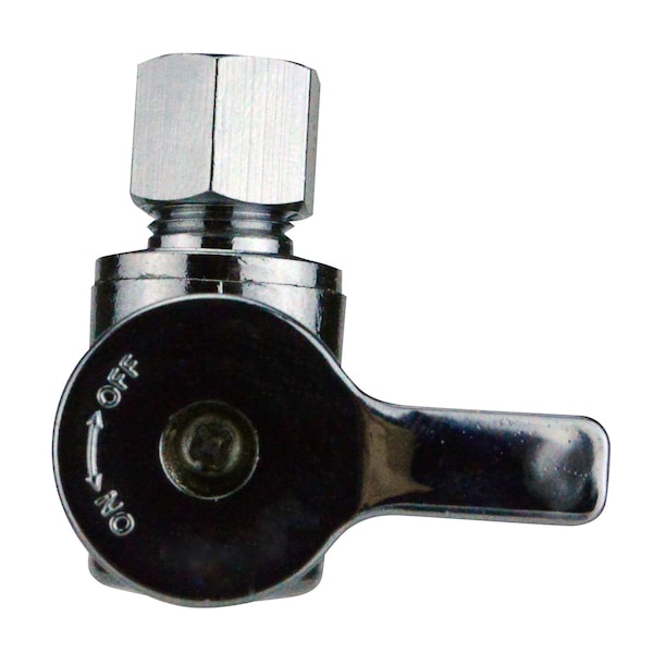 1/2 In. Chrome-Plated Brass PEX Barb X 1/4 In. Compression Quarter-Turn Angle Stop Valve